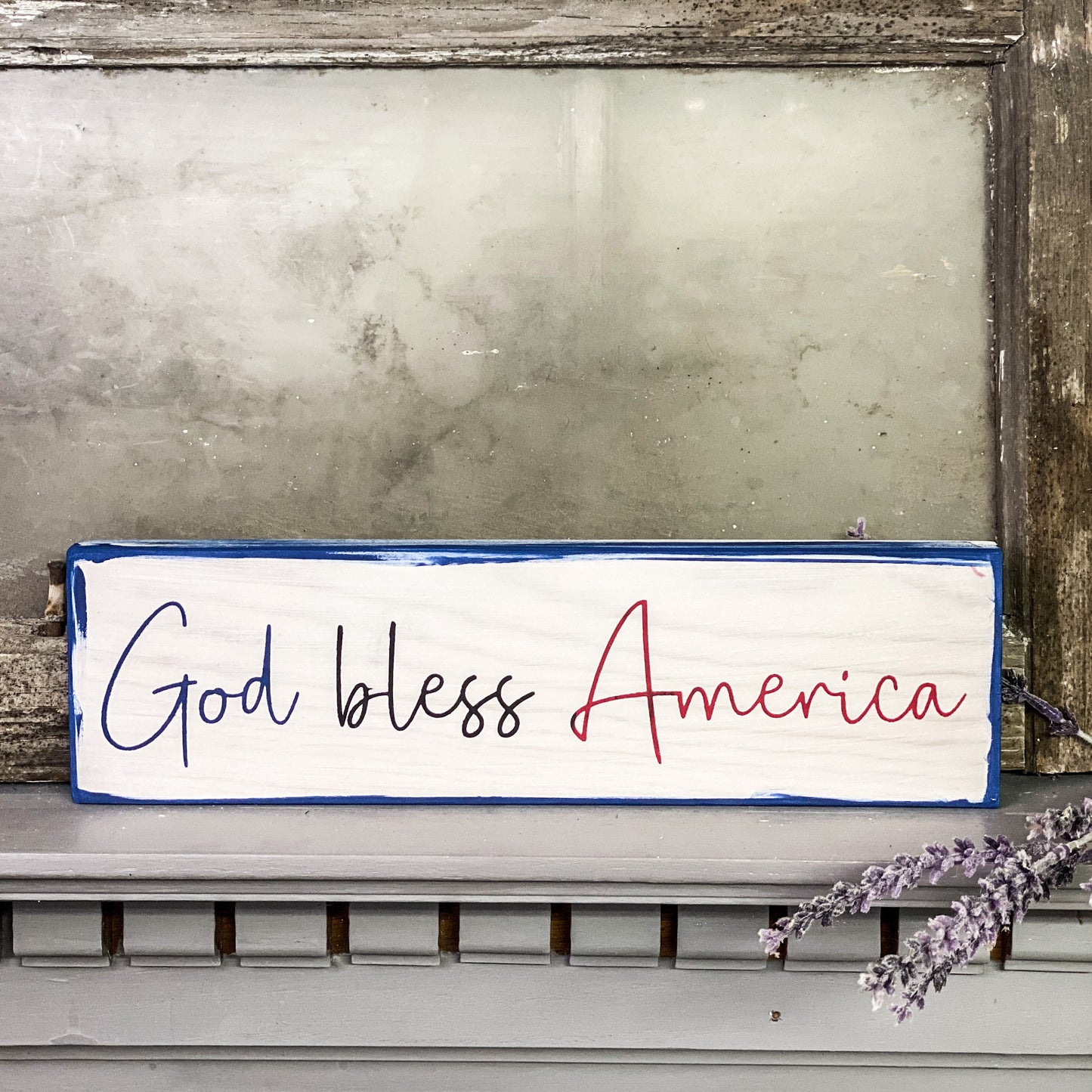 God Bless America - mini wood sign