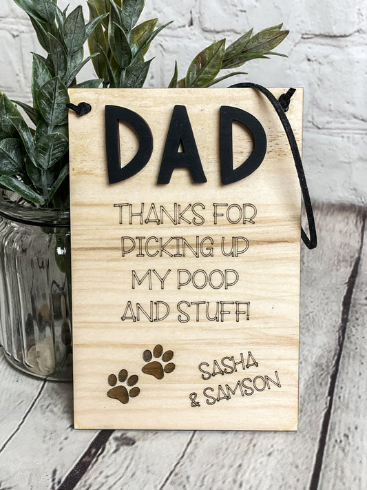 Dog Dad hanging wood sign