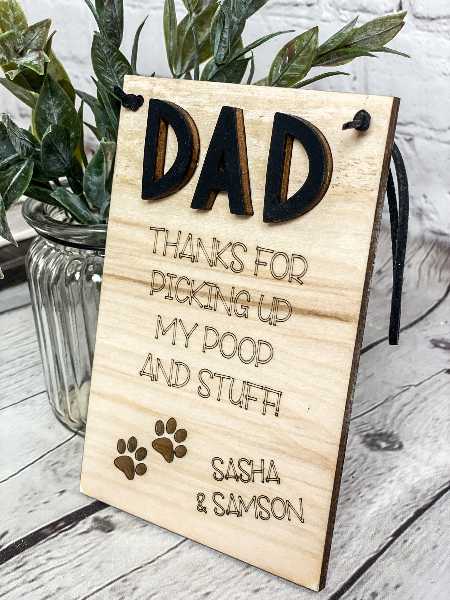 Dog Dad hanging wood sign
