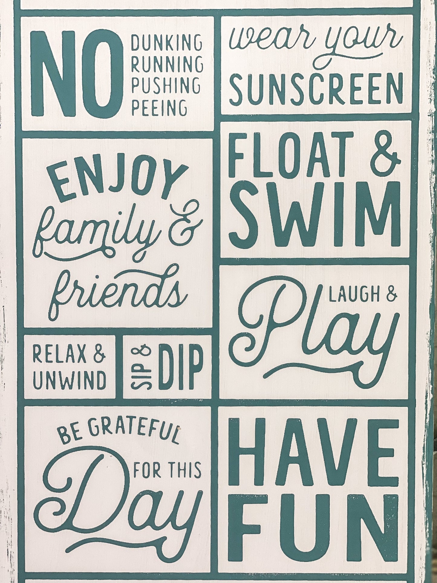 Pool Rules - Wood Sign