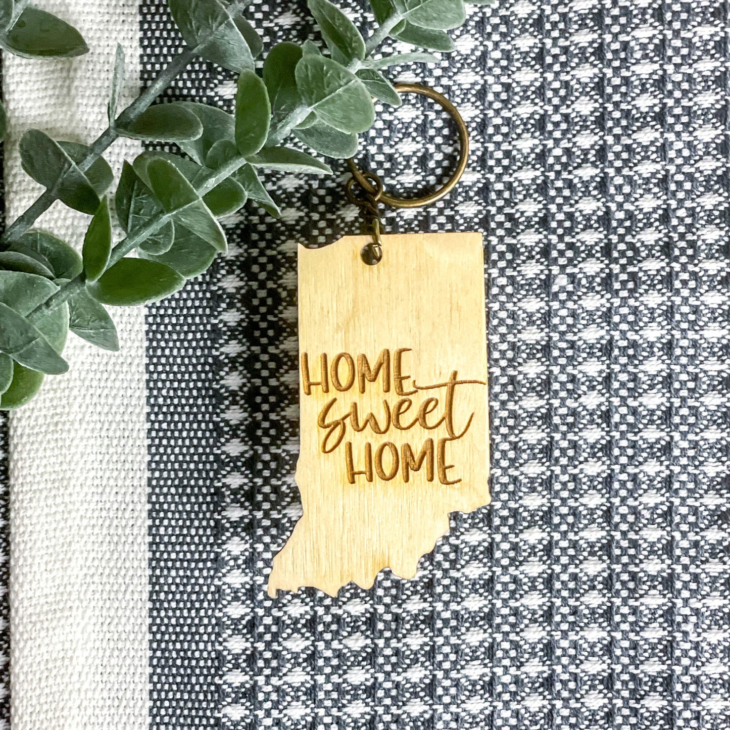 Indiana - home sweet home - keychain