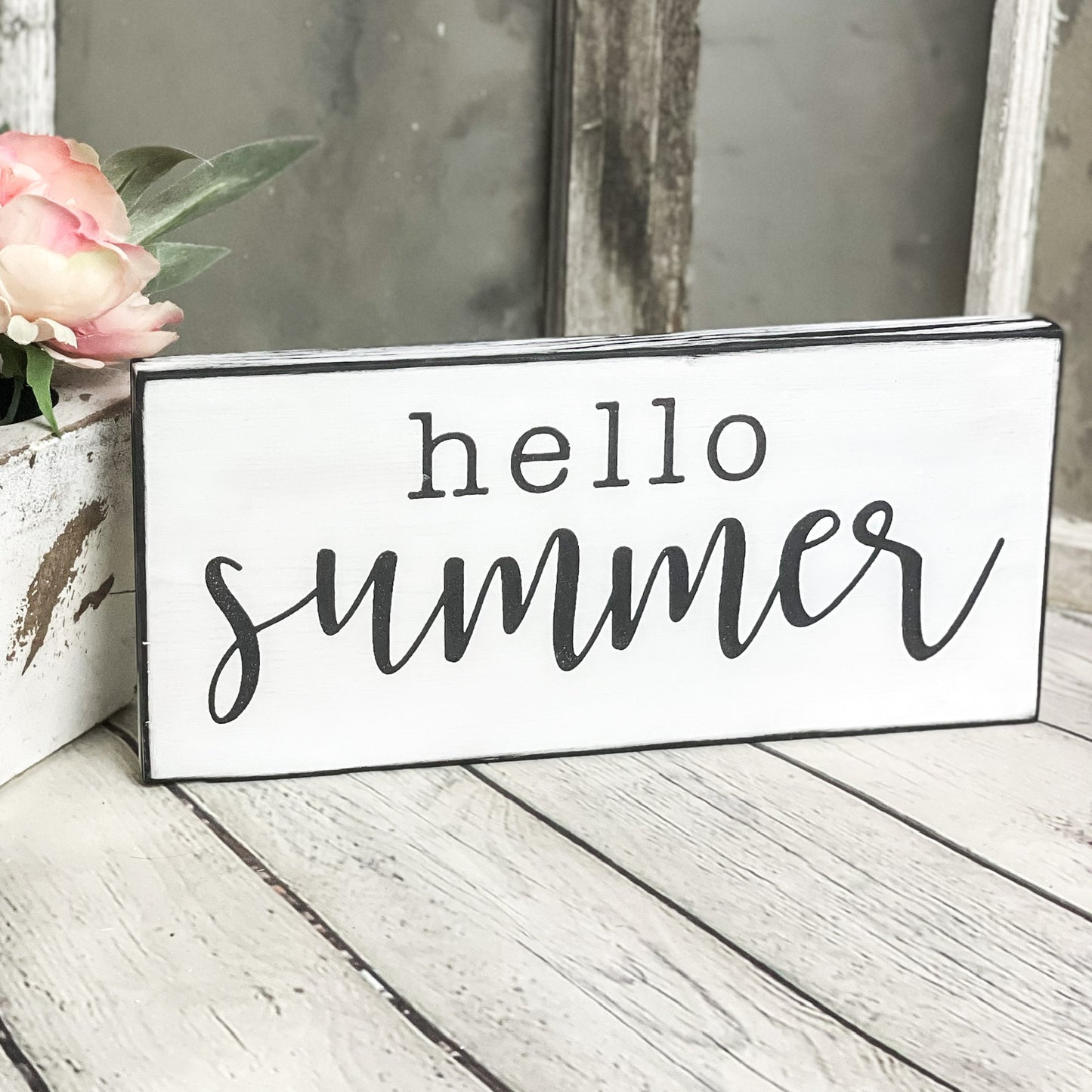 Hello Summer - wood sign