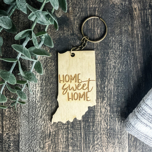 Indiana - home sweet home - keychain