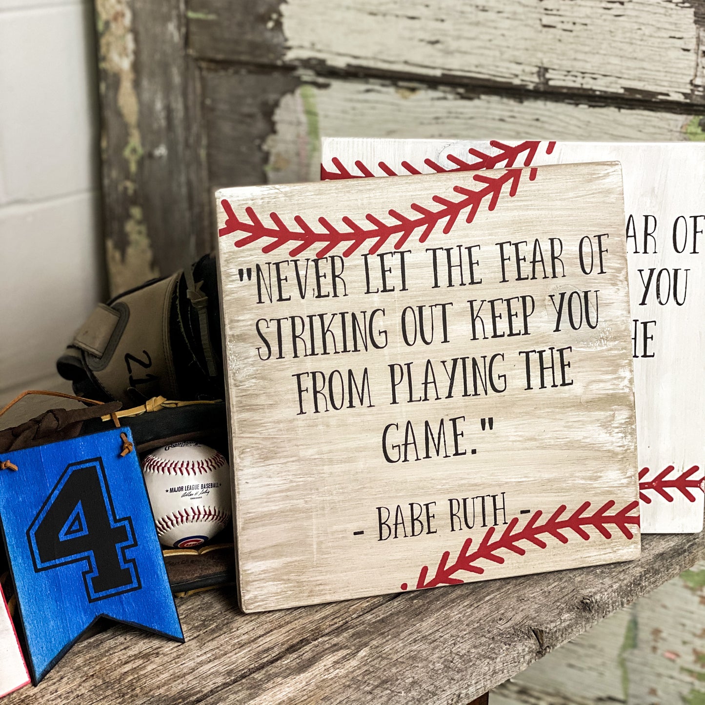 Striking Out - Babe Ruth quote sign