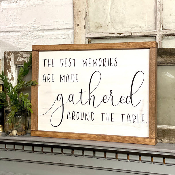 Gathered Around The Table Sign