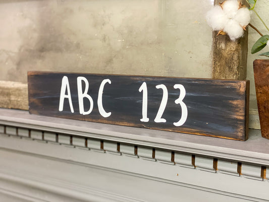 ABC 123 Wood Sign
