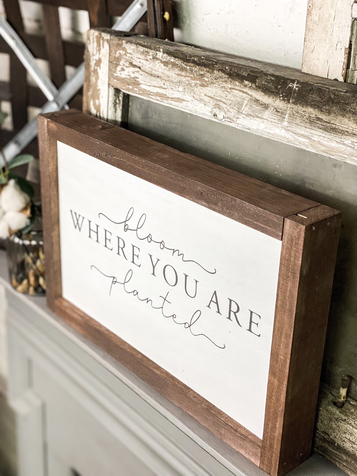 Bloom Where You Are Planted - Framed Wood Sign