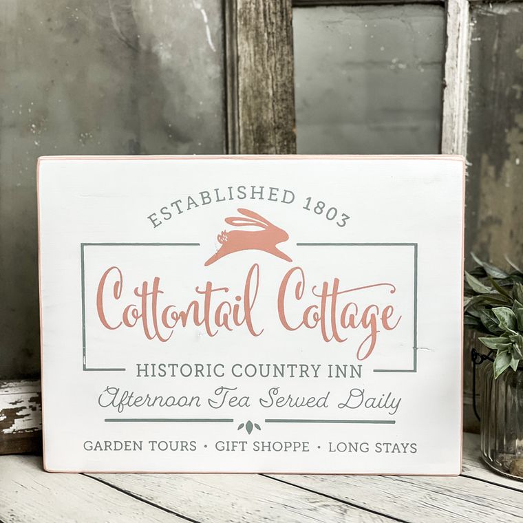 Cottontail Cottage - Spring Wood Sign