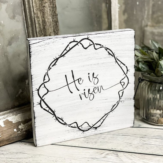He is Risen - Rustic Wood Sign