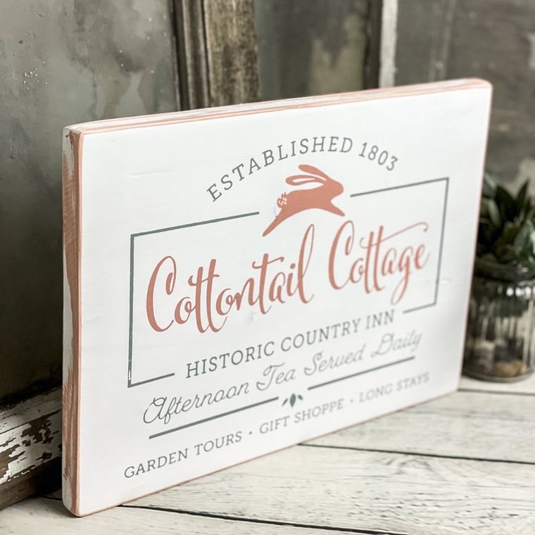 Cottontail Cottage - Spring Wood Sign