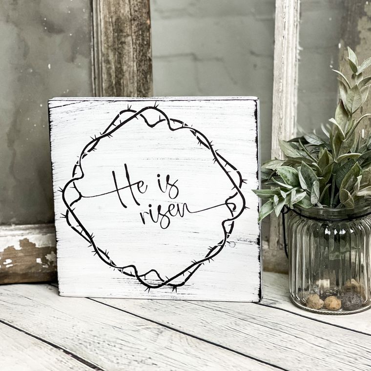 He is Risen - Rustic Wood Sign